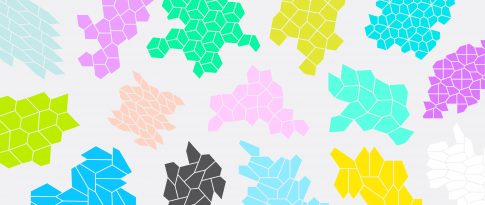 A collection of colorful tangrams